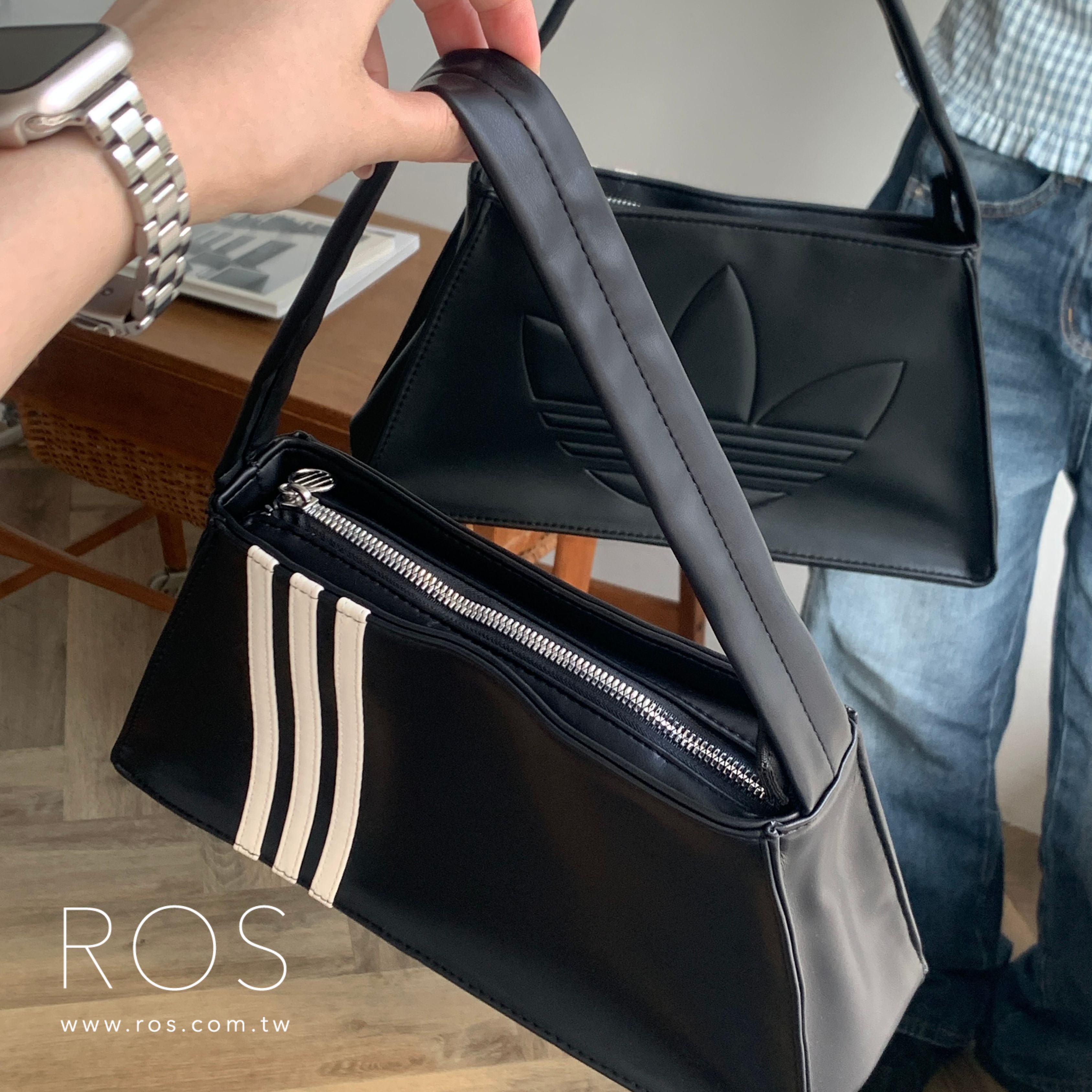 Adidas 雙面logo 肩背包