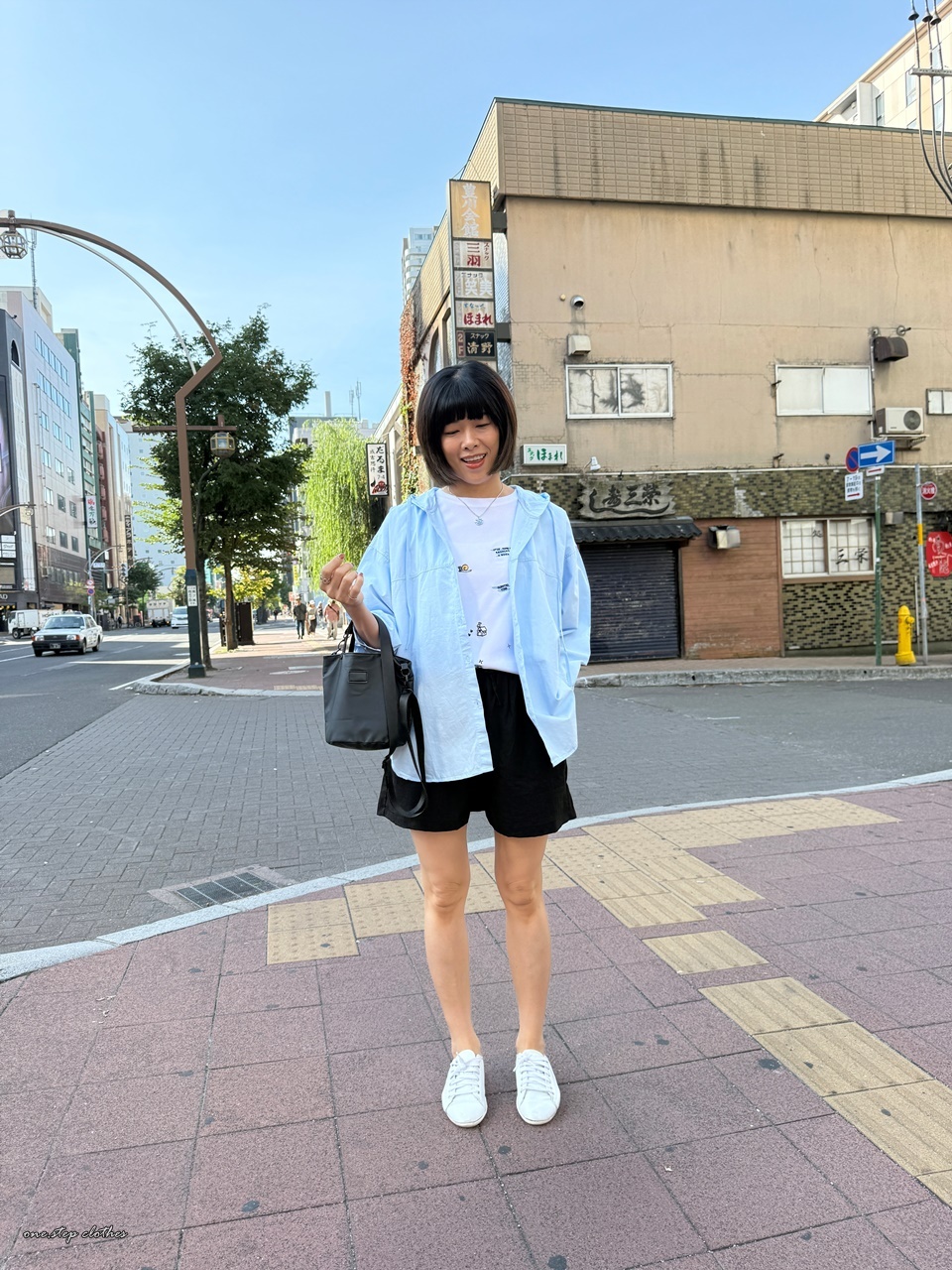 正韓雲朵百搭連帽襯衫 (藍)