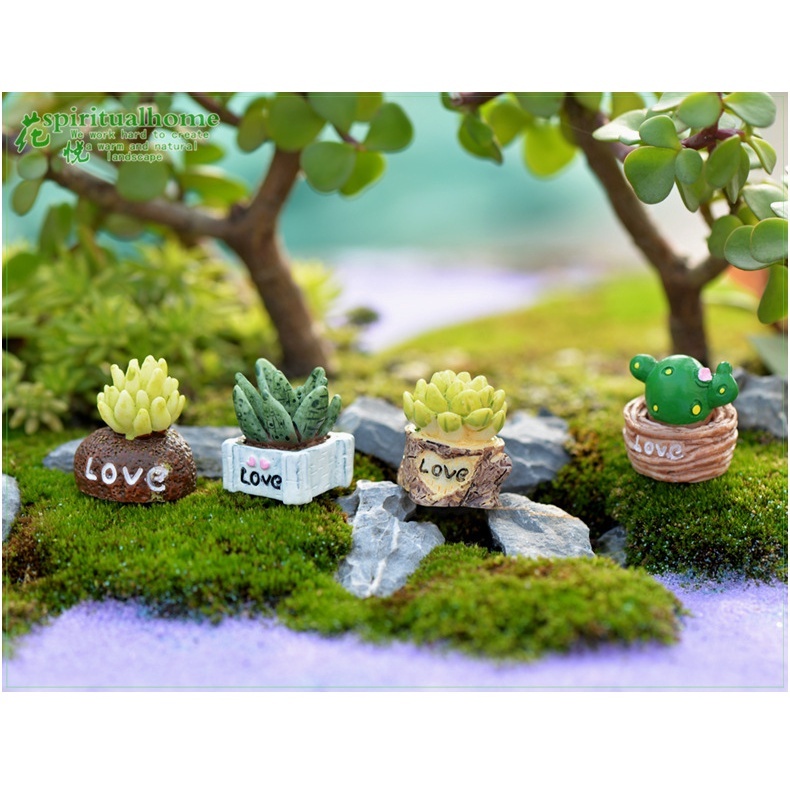 【台灣現貨速發】10元小公仔 微景觀 小仙人掌｜一組四款｜仙人掌 多肉小公仔 小玩偶 多肉小植栽 LOVE