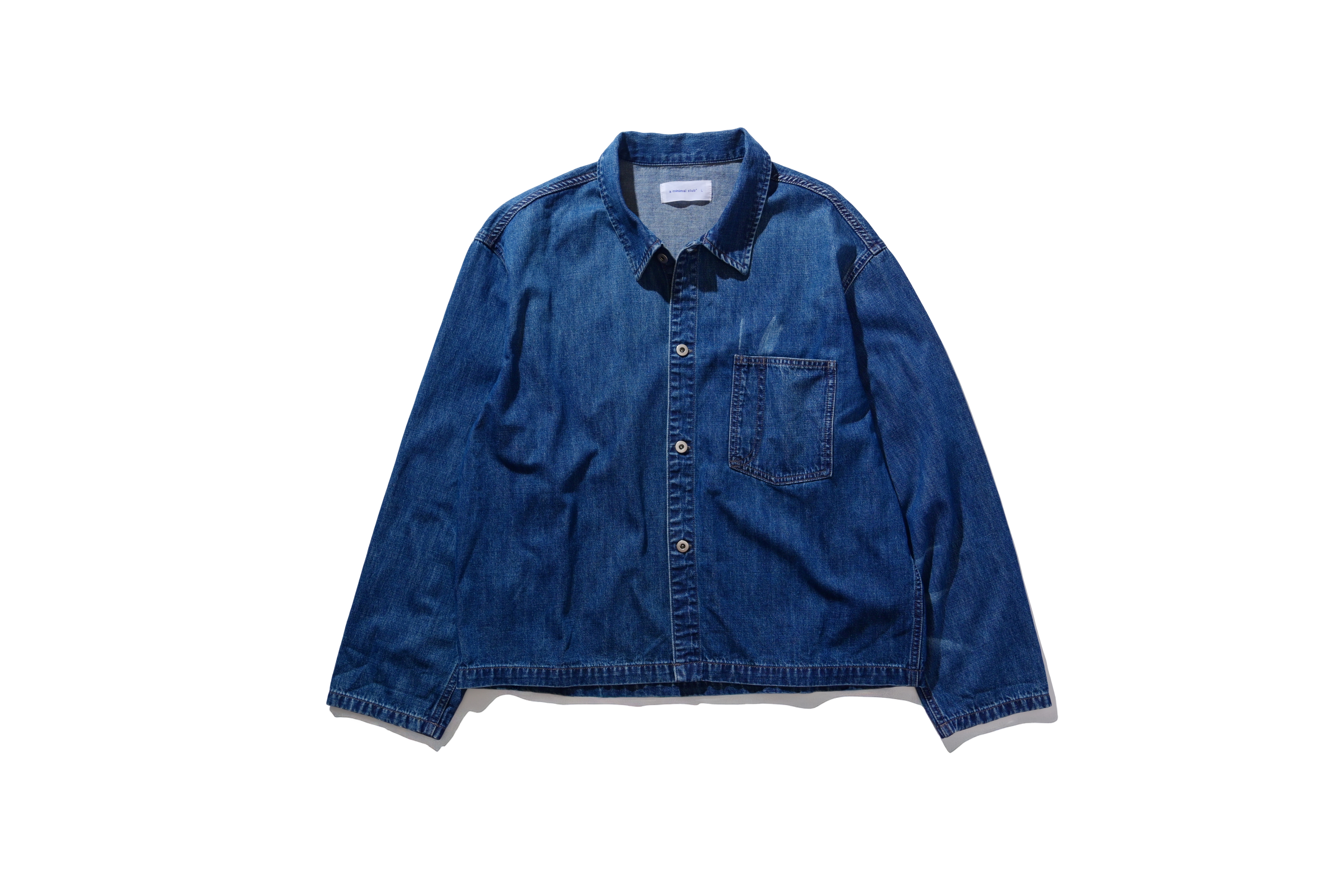 A MINIMAL CLUB LAPEL DENIM SHIRT AM55SH06BU