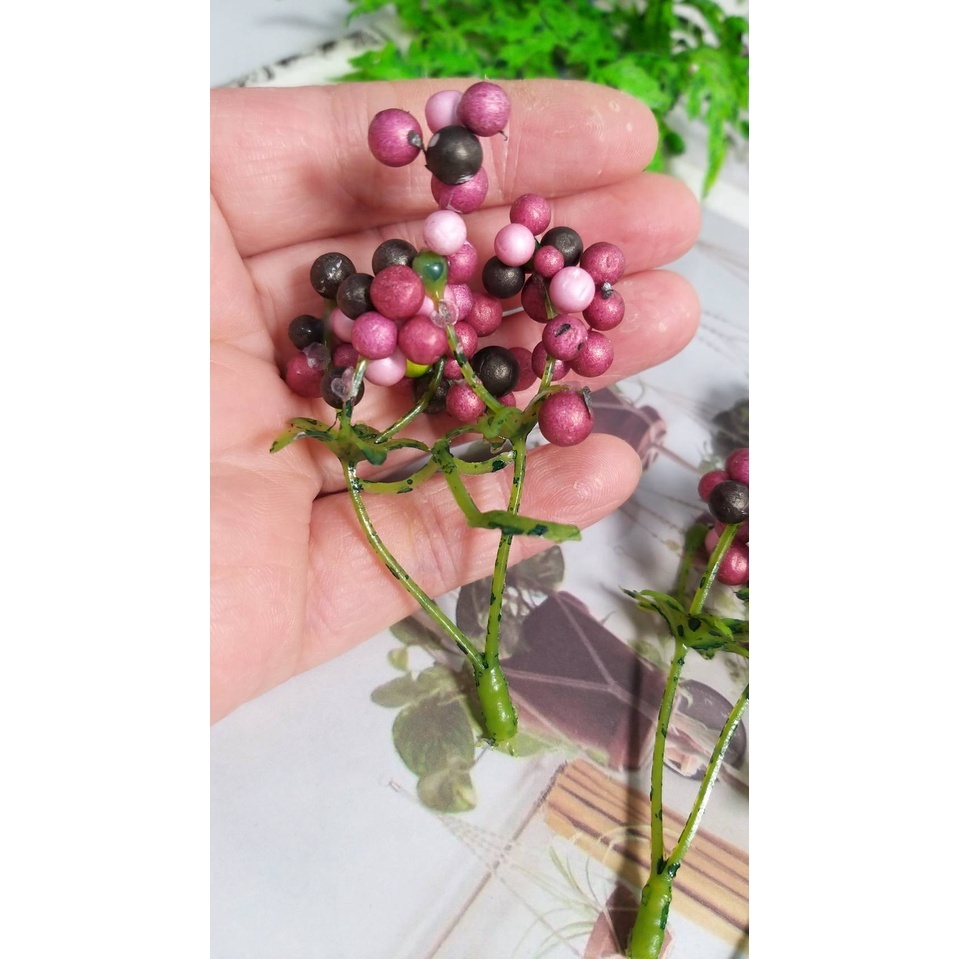 【台灣現貨速發】小泡沫果子叉 立體插件｜一包５串｜ 花插 仿真花