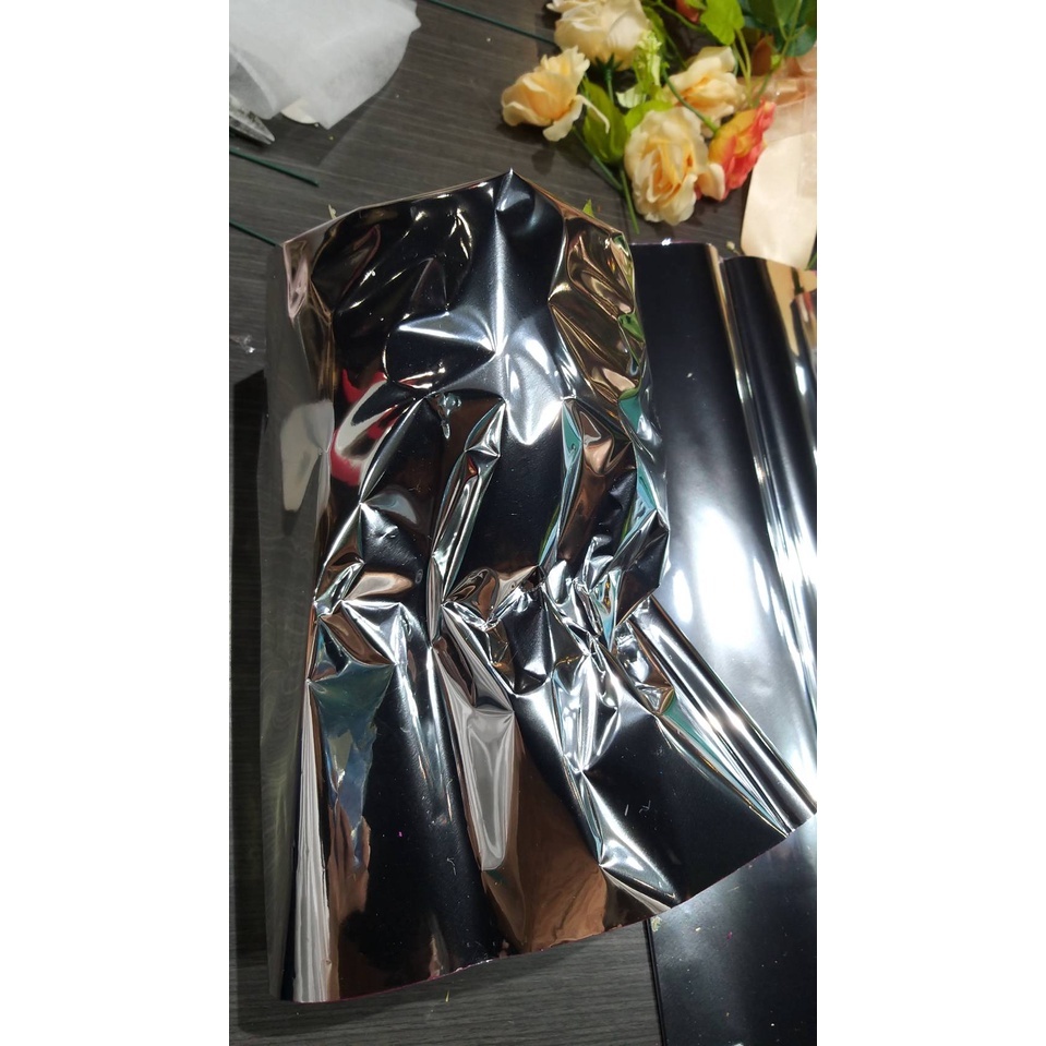 【台灣現貨速發】包花束 50*50公分電鍍雙面包裝紙 閃閃薄鋁箔紙 1次出貨5張