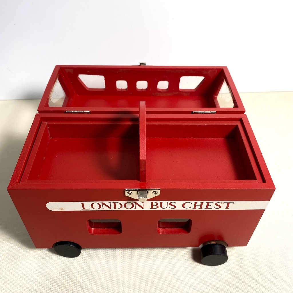 【台灣現貨速發】造型漆木珠寶盒 收納櫃【全新品出清】｜珠寶盒 木盒 電車 英國電車 復古