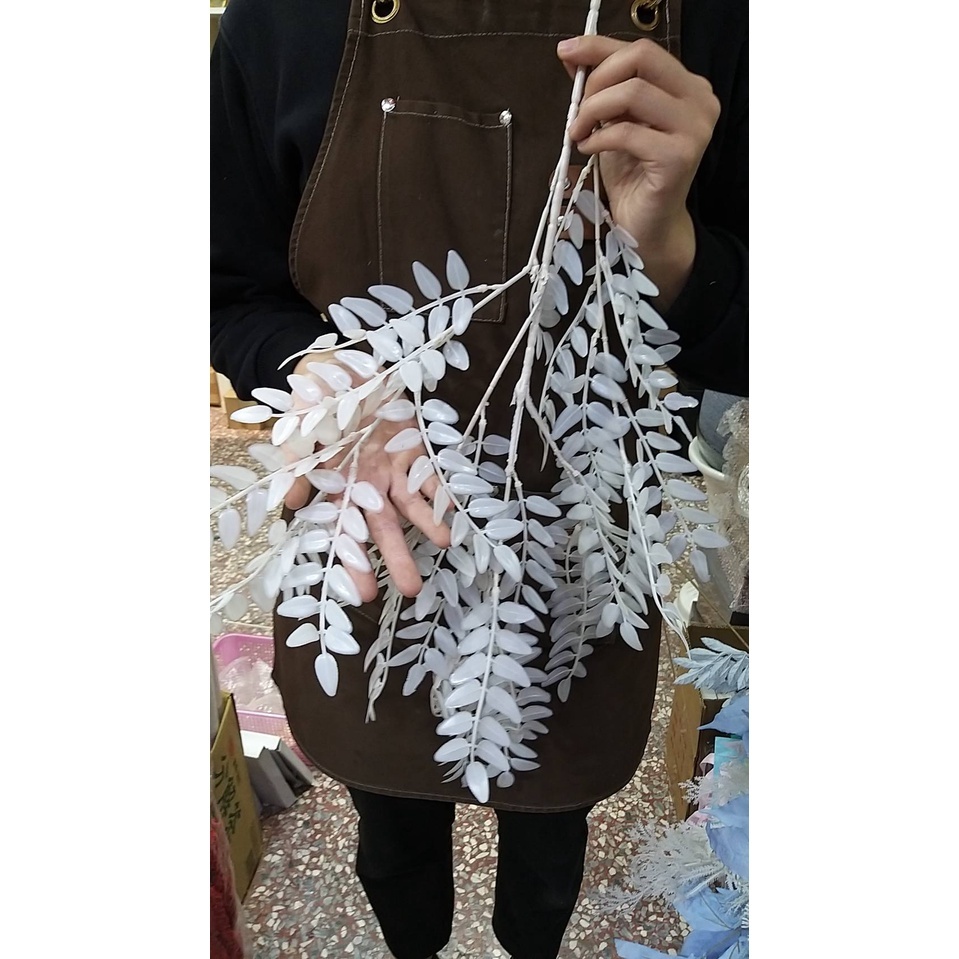 【台灣現貨速發】白色蕨葉 柳葉 白靈草 鹿角葉 仙人指 檀葉｜仿真 人造花 人造仿真植物 創意仿真植物 裝飾 造景
