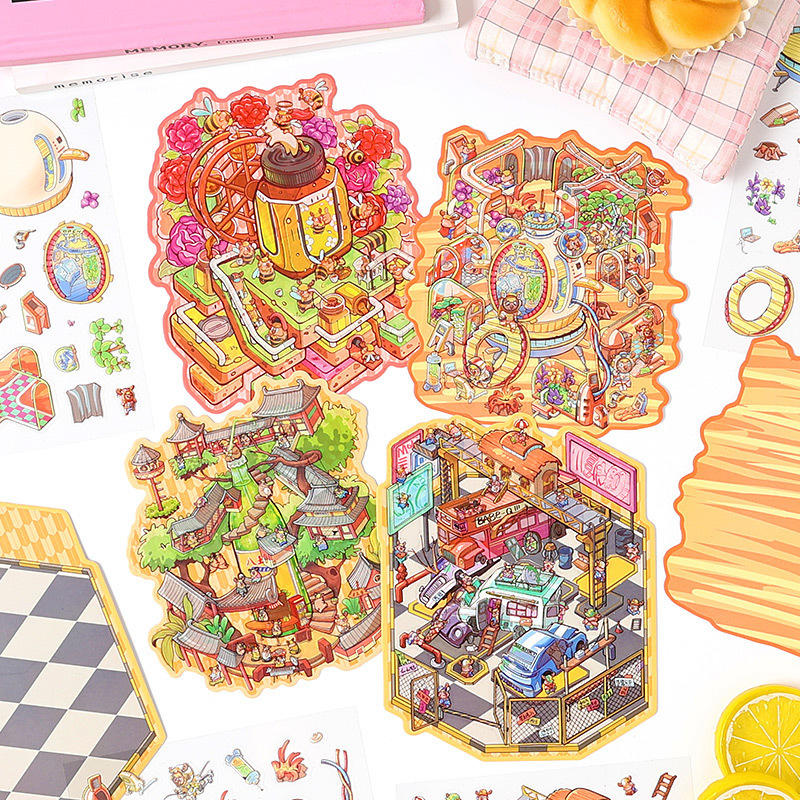 Fun Fair Market Scenery Stickers