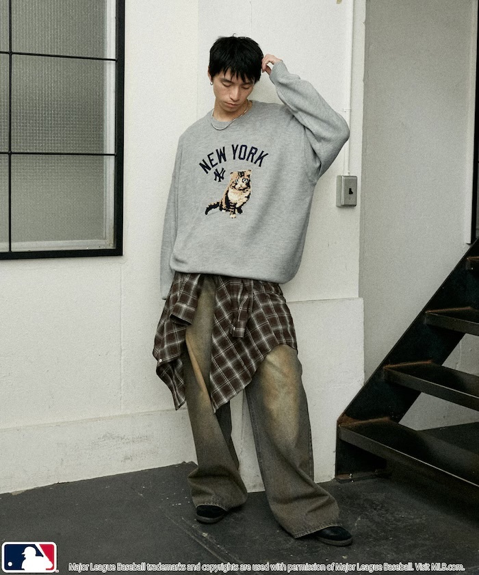 【日本限定】 MLB 別注限定款 喵咪針織上衣