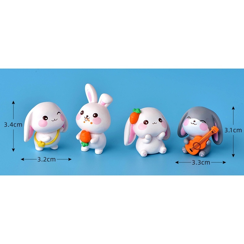 【台灣現貨速發】多肉植物小造景 吉他兔 微景觀小公仔