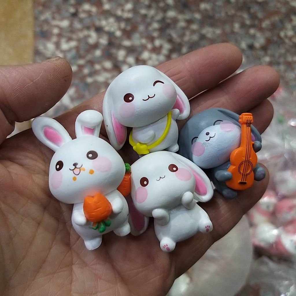 【台灣現貨速發】多肉植物小造景 吉他兔 微景觀小公仔