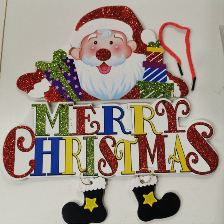 【台灣現貨速發】聖誕節 吊卡 MERRY CHRISTMAS 老公公 聖誕 門飾 掛牌