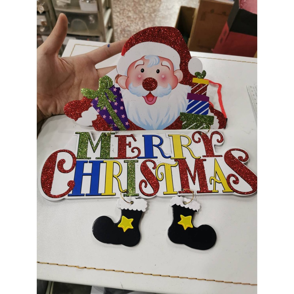 【台灣現貨速發】聖誕節 吊卡 MERRY CHRISTMAS 老公公 聖誕 門飾 掛牌
