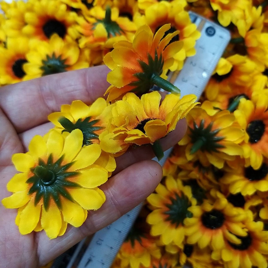 【台灣現貨速發】向日葵花頭 人造向日葵｜3公分｜人造花 仿真花 花頭