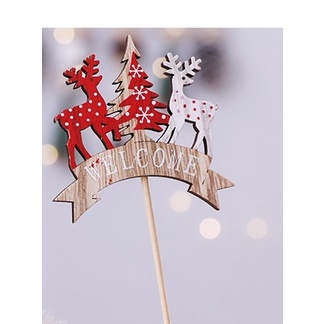 【台灣現貨速發】一支20元**聖誕麋鹿木質插牌**多肉植物插牌**花藝插牌