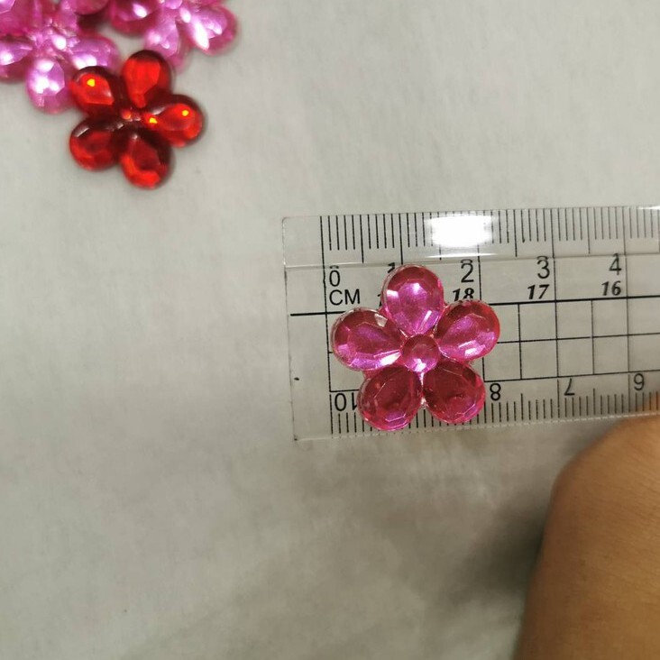 【台灣現貨速發】2公分鑽片｜半面花型 愛心 粉櫻花鑽片