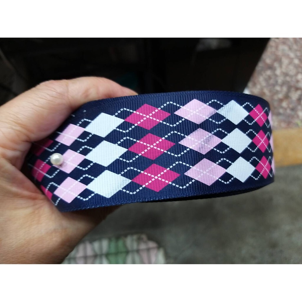 【台灣現貨速發】4公分菱型花紋羅紋带 羅紋緞帶 格紋緞帶 | 零剪10尺30元