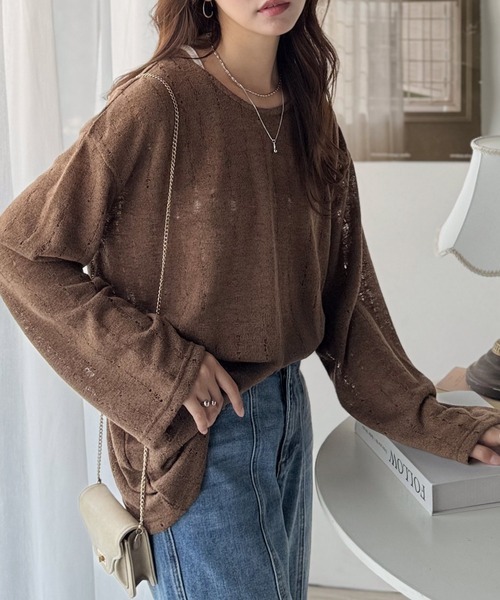 日本🇯🇵連線 Classical Elf 透膚鏤空針織上衣 透膚 鏤空 針織 長袖 3色(任買兩件711免運)/預購