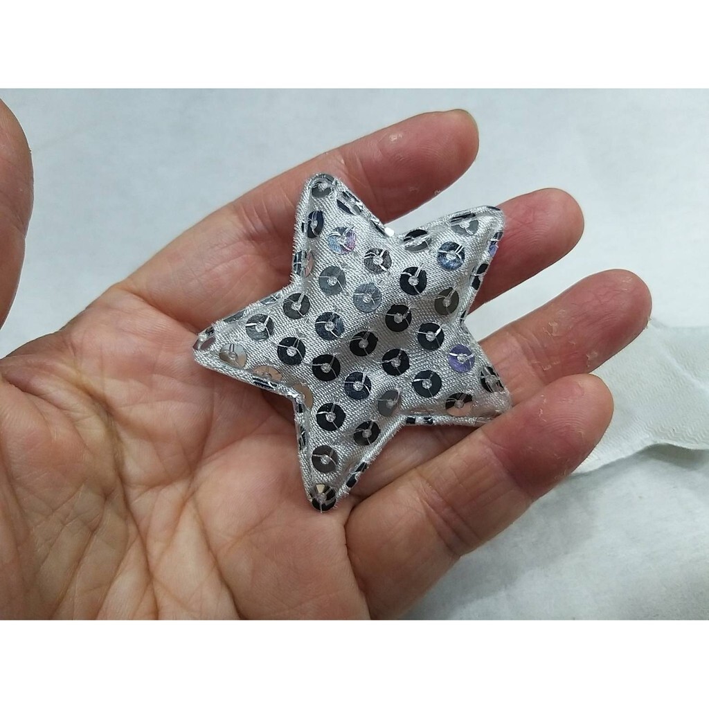 【台灣現貨速發】銀色五角星泡綿亮片 貼片