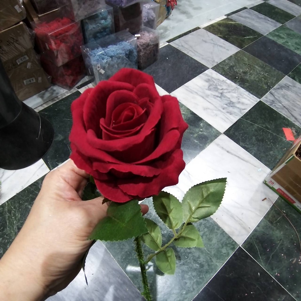 【台灣現貨速發】單朵絨布玫瑰 玫瑰 玫瑰花 大朵