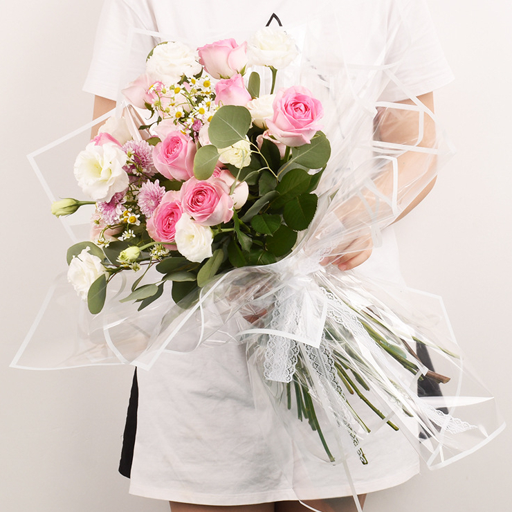 【台灣現貨速發】框框透明紙 透明包裝紙 包裝紙｜莫蘭迪色系