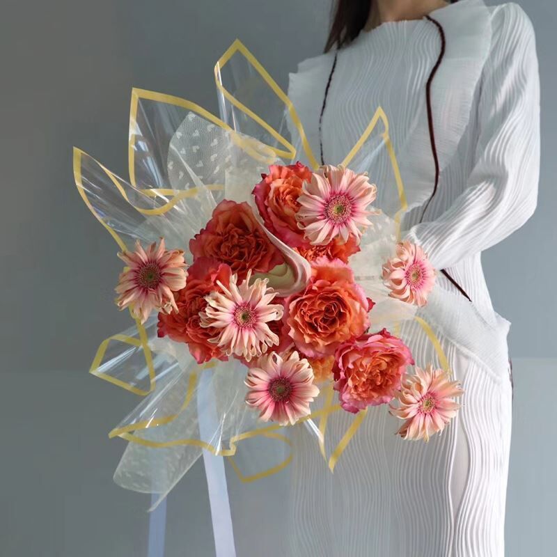 【台灣現貨速發】框框透明紙 透明包裝紙 包裝紙｜莫蘭迪色系