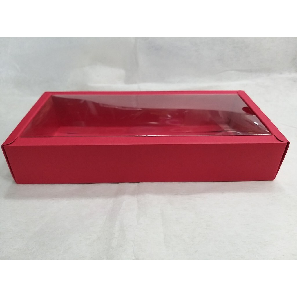 【台灣現貨速發】透明視窗盒 扁長方｜24.5*11.5*4.5公分｜上透明視窗牛皮紙盒 乾花盒 西點盒