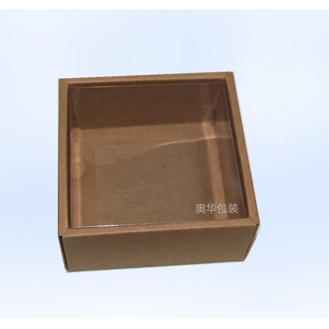 【台灣現貨速發】透明視窗盒 大四方｜17*17*5.5公分｜上透明視窗牛皮紙盒 乾花盒 西點盒