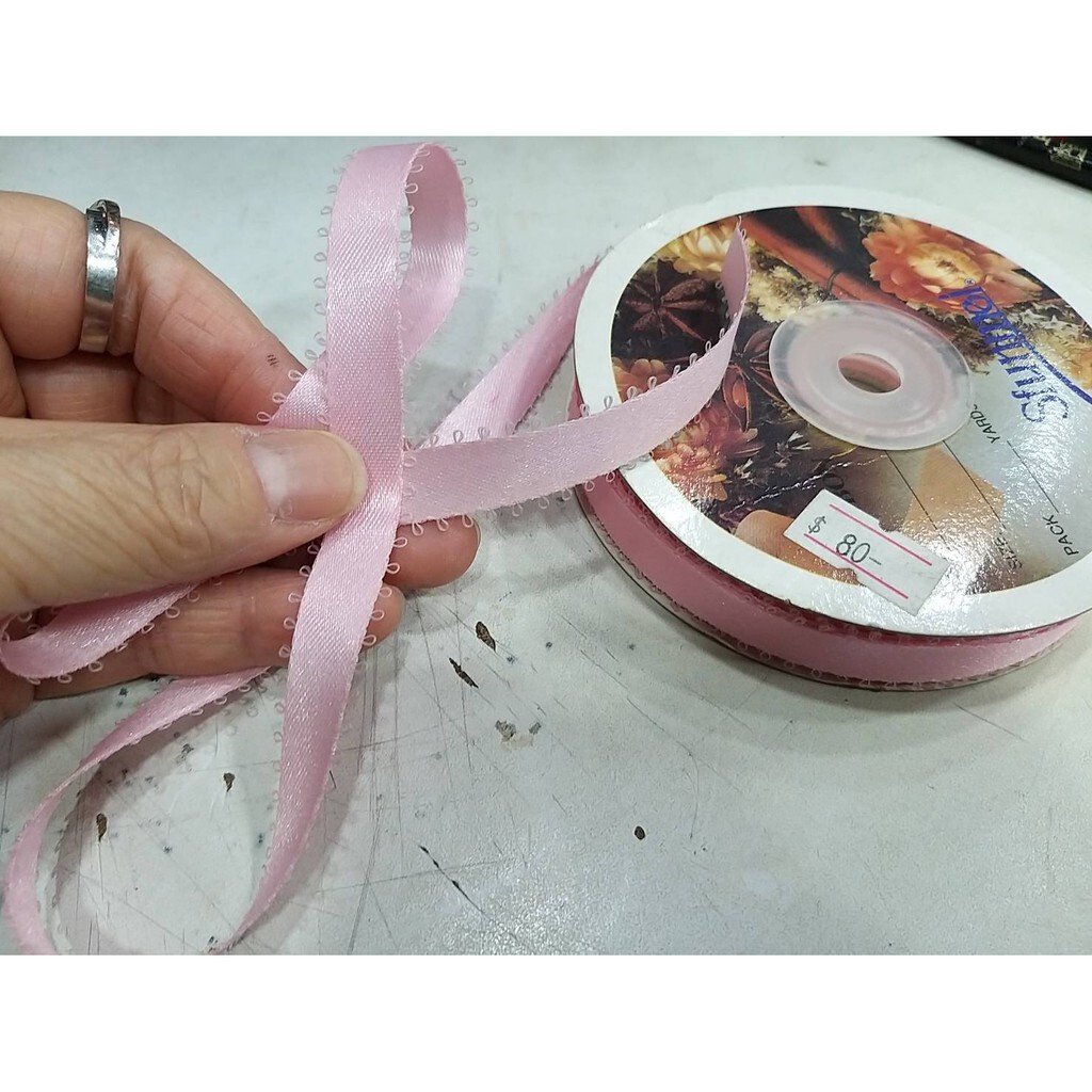 【台灣現貨速發】1公分 耳朵邊秀士緞帶｜1捲25碼 70元｜緞帶 紗緞帶 包裝材料