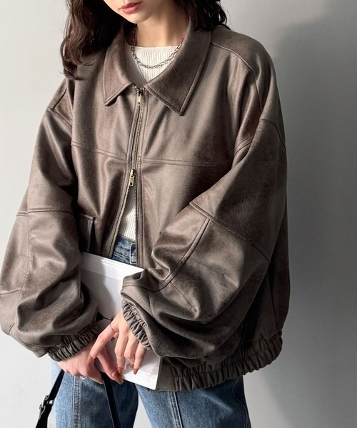 零碼現貨摩卡棕M!! 日本🇯🇵連線 JAVA 街頭復古風麂皮雙拉鍊外套 仿舊 雙拉鍊設計 寬鬆 絨面革 皮衣 外套 3色(任買兩件711免運)/現貨