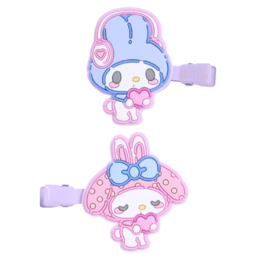 My Melody 50周年粉紫色髮夾一對 瀏海夾 [平行進口]