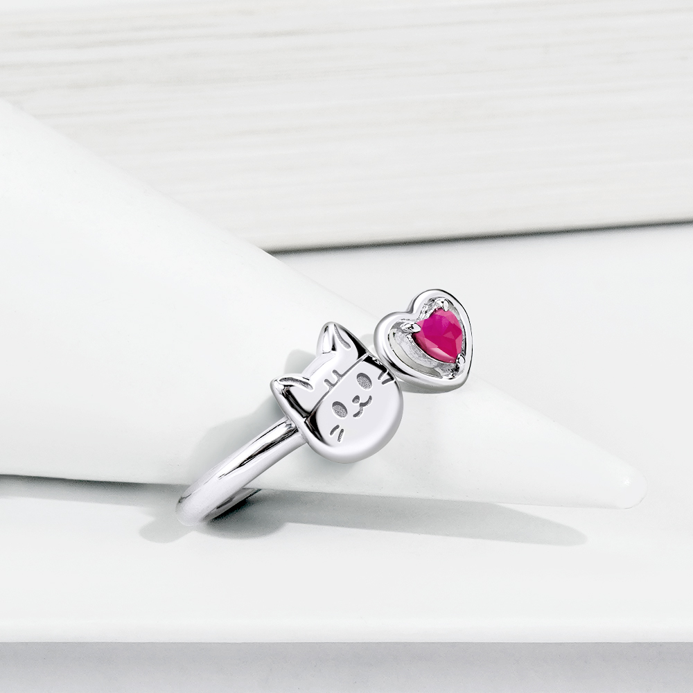 Story+聯名系列 - I.Love喵喵純銀戒指