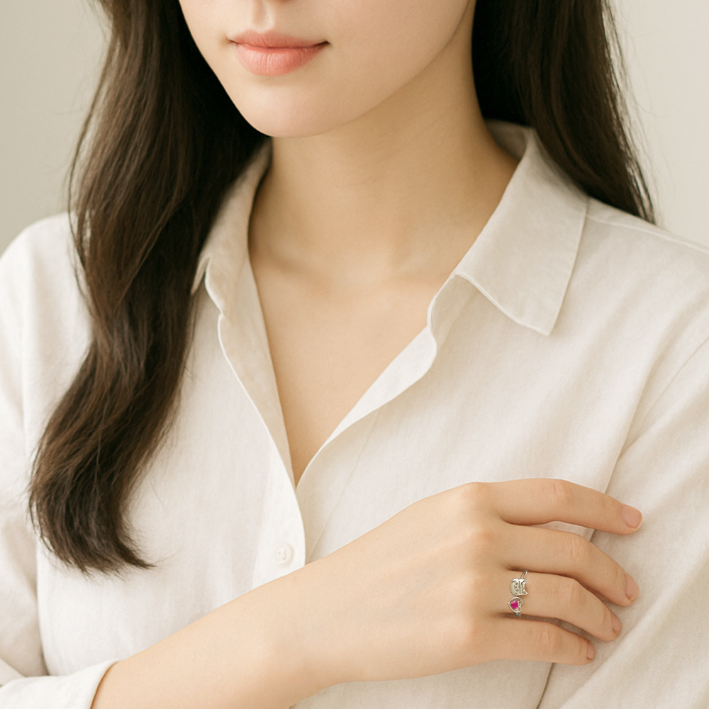 Story+聯名系列 - I.Love喵喵純銀戒指