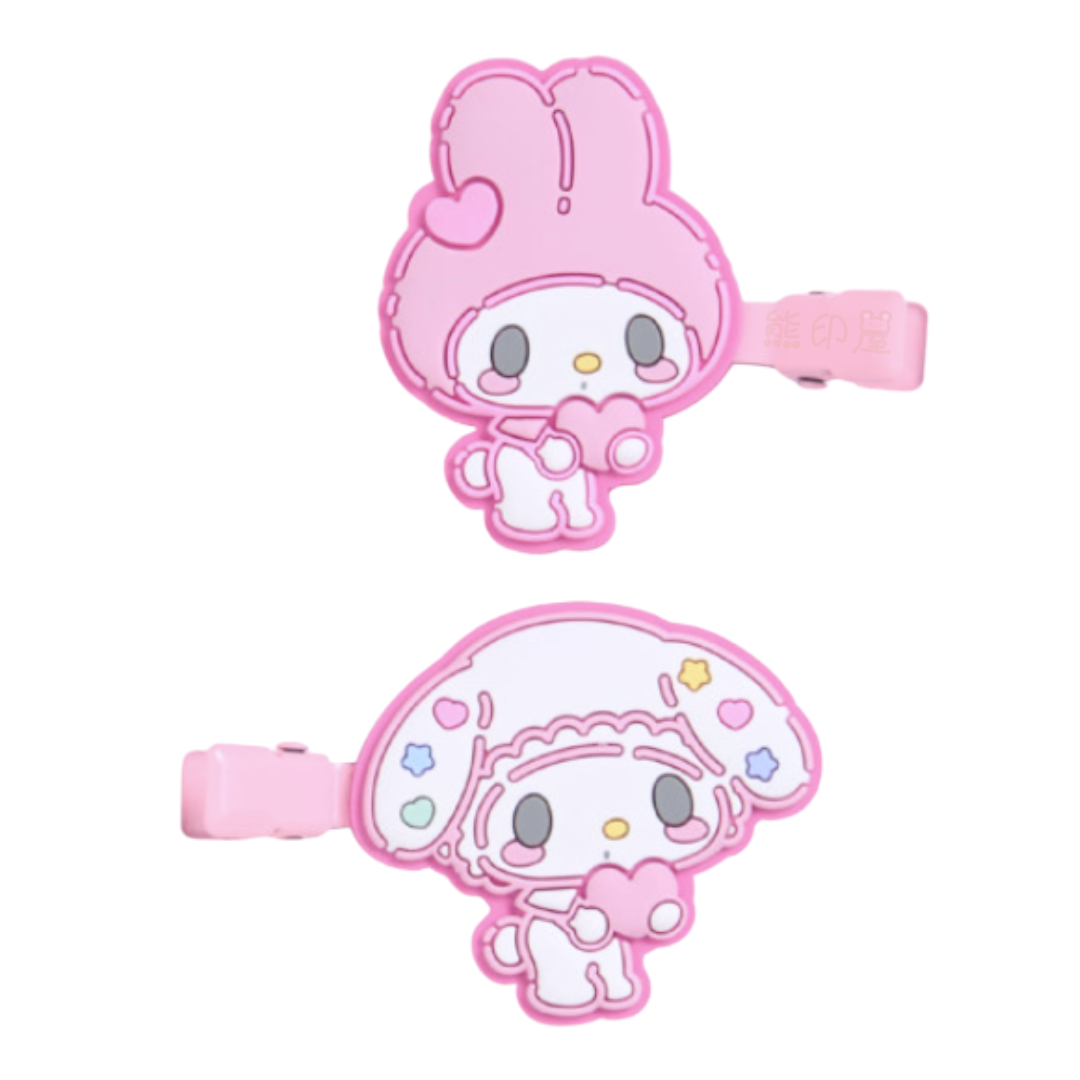 My Melody 50周年粉白色髮夾一對 瀏海夾 [平行進口]