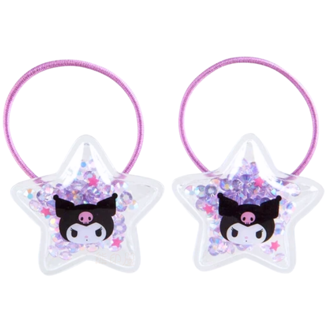 Kuromi 閃閃星星兒童髮圈一對 [平行進口]