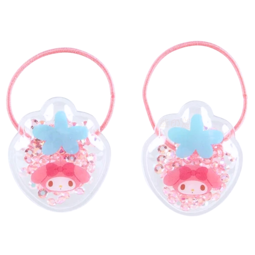 My Melody 閃閃草莓兒童髮圈一對 [平行進口]