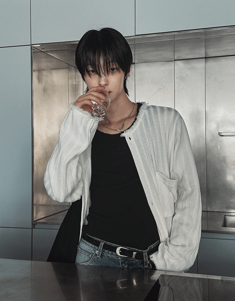 流蘇口袋針織開衫