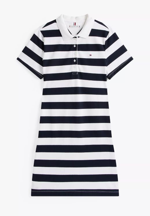 [S] TOMMY HILFIGER NAVY RUGBY STRIPE POLO DRESS, XW04323-401 (STH1215)