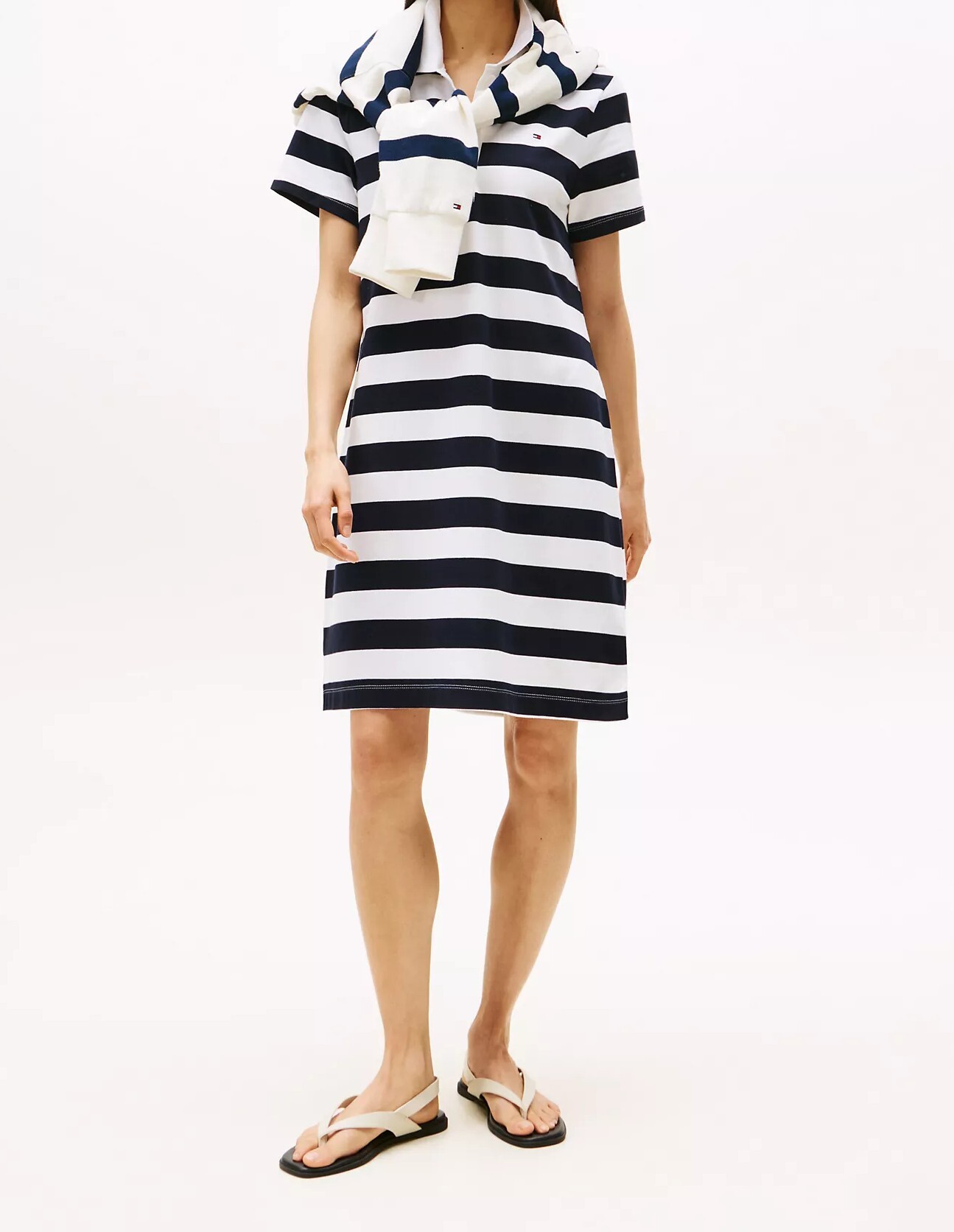 [S] TOMMY HILFIGER NAVY RUGBY STRIPE POLO DRESS, XW04323-401 (STH1215)