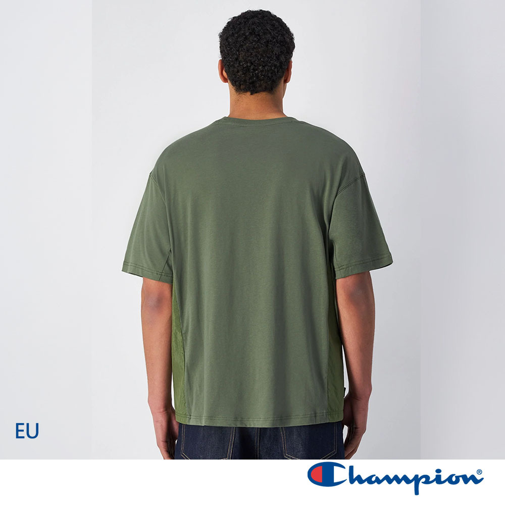 男款-ROCHESTER寬版 拼接 短袖 T恤-深綠色（220921-GS128）