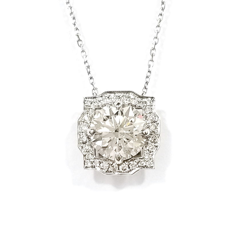 18K白金 實驗室培育鑽石頸鏈