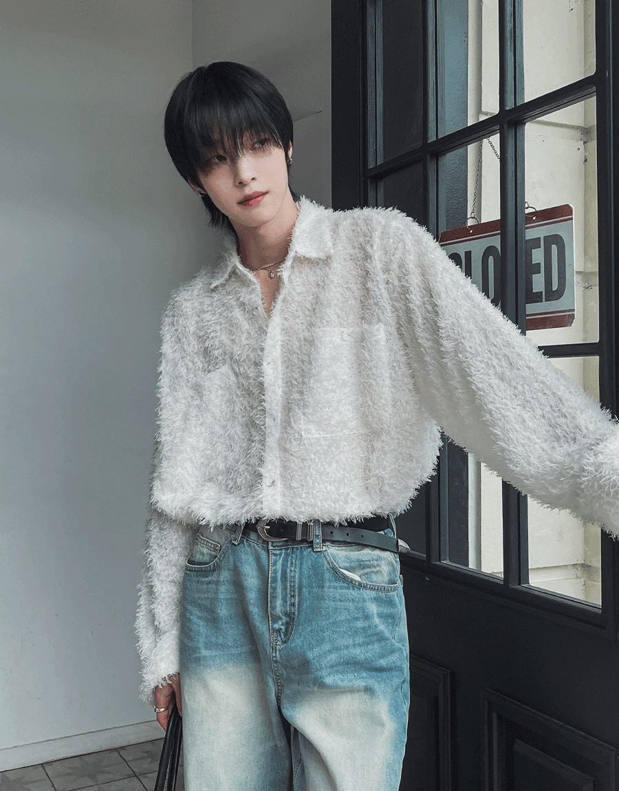 Adele 馬海毛短版襯衫