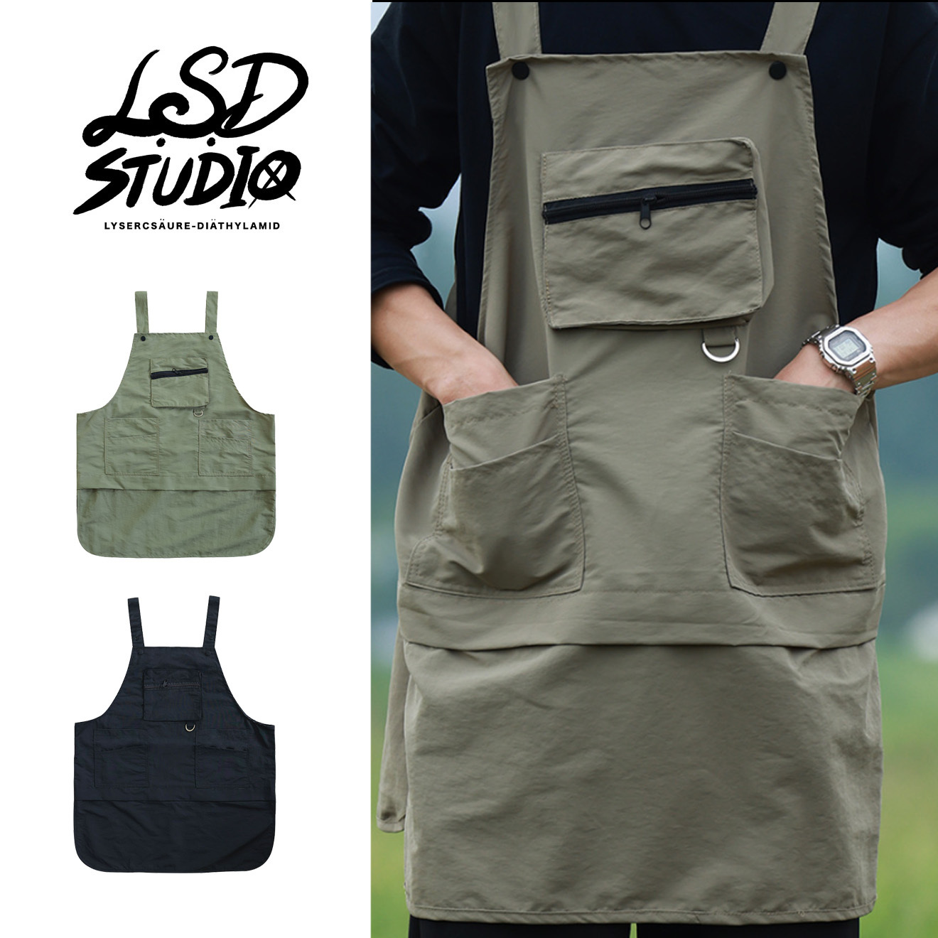 【YM021】斜口袋設計戶外工作圍裙