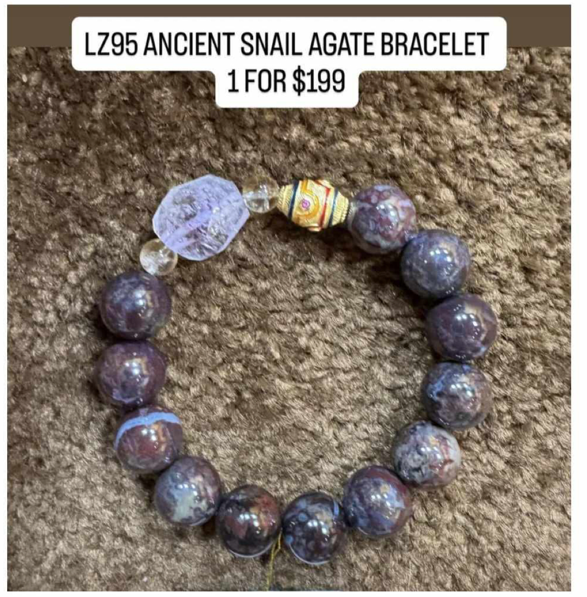 LZ95 ANCIENT SNAIL AGATE BRACELET