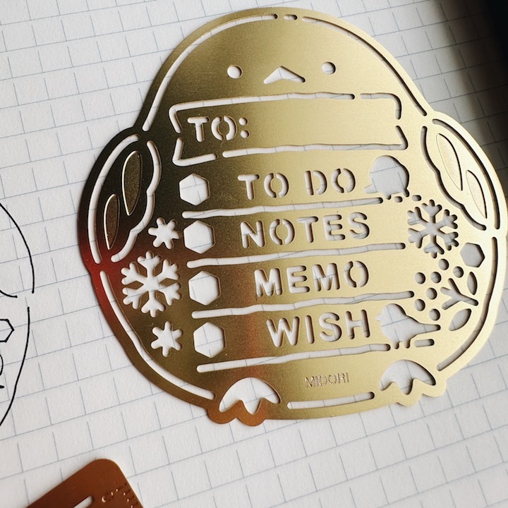 長尾山雀 黃銅手帳模板 圖形尺｜日本MIDORI