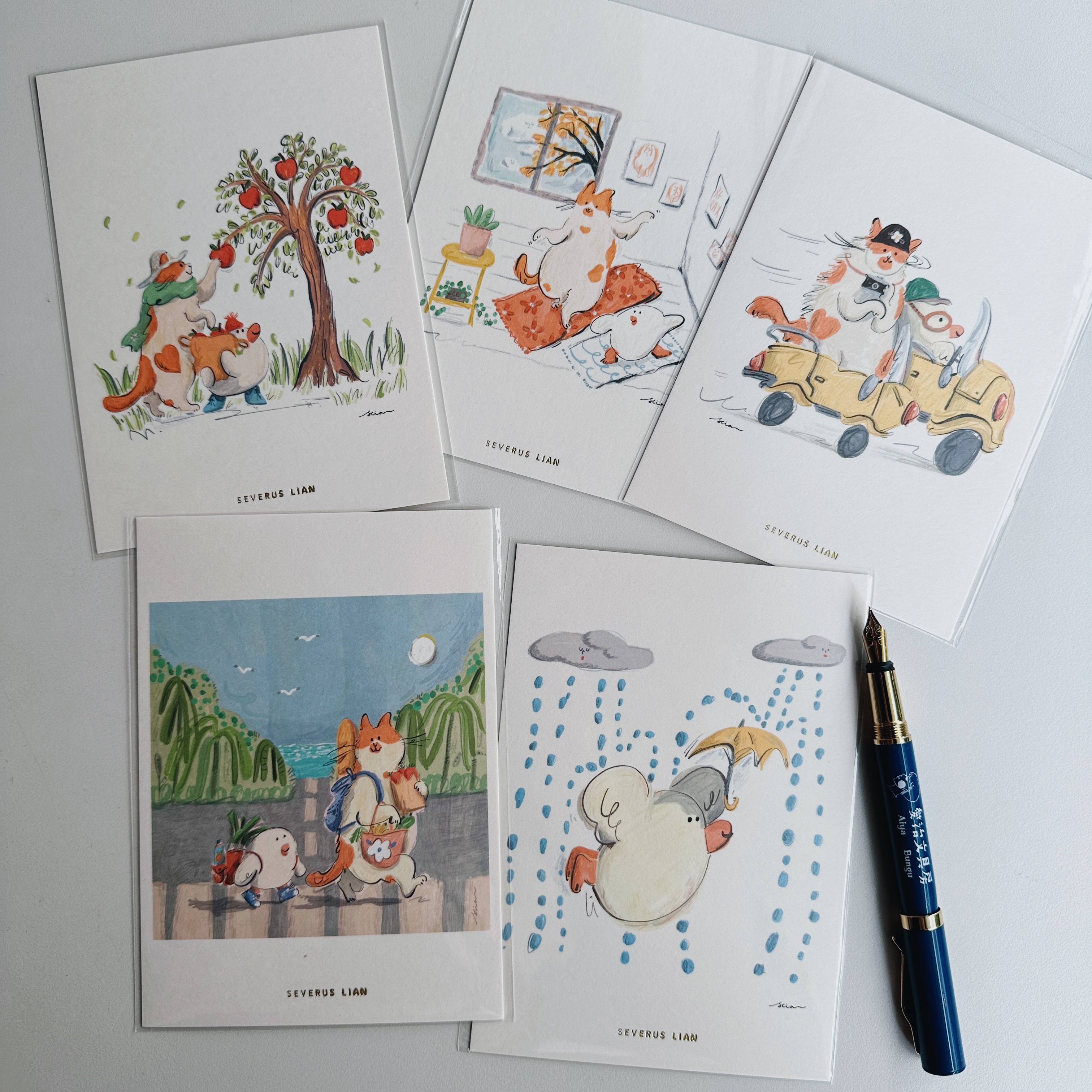 Momo下雨天 明信片｜SEVERUS LIAN 里恩太太