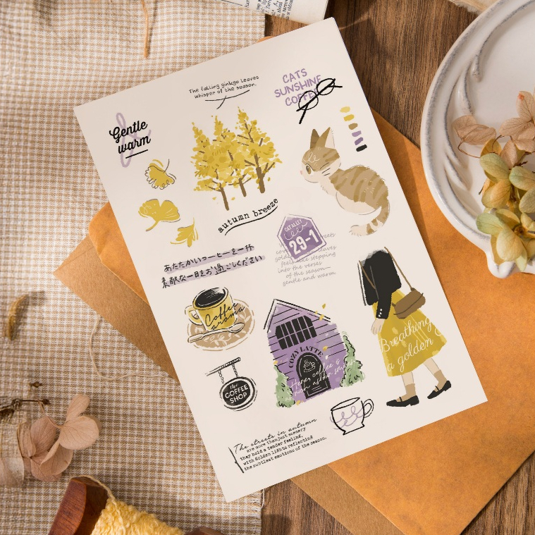 金色微風 2入轉印貼紙｜wwiinngg