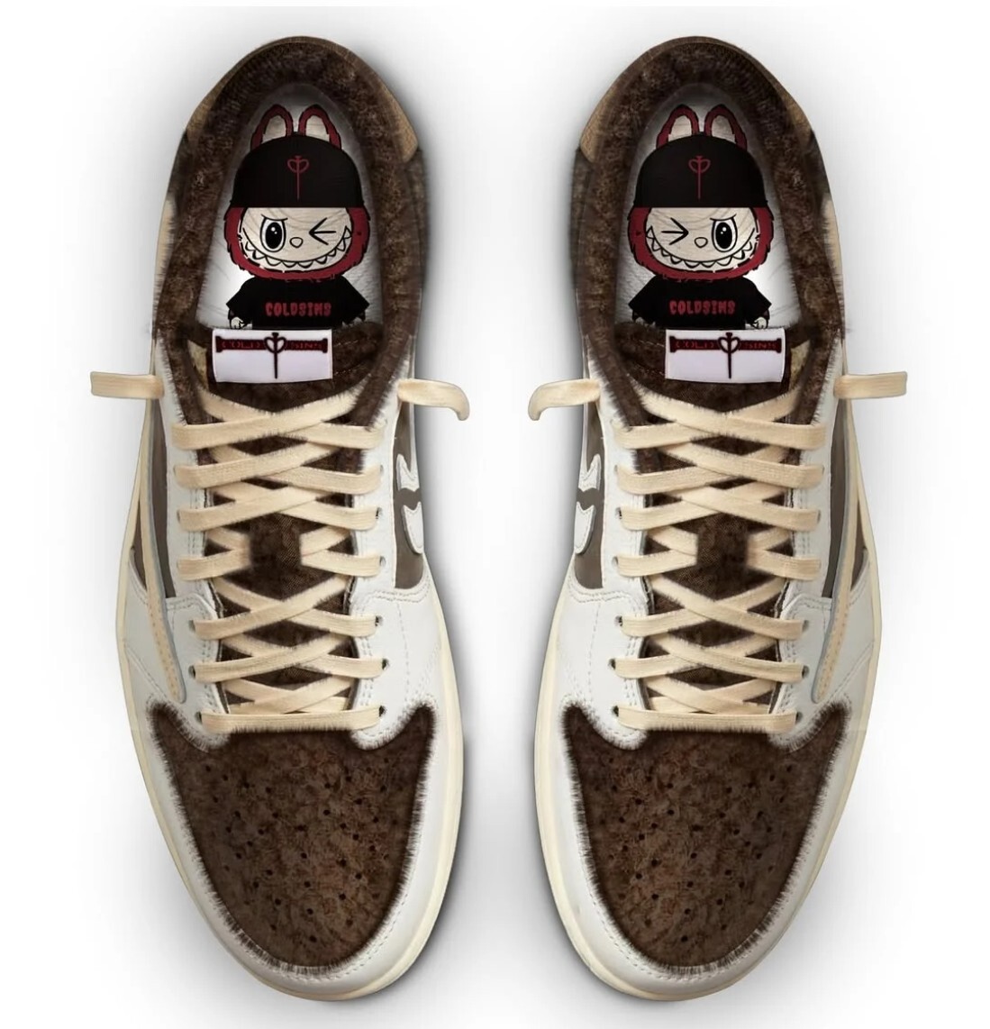COLDSINS × Labubu × Travis Scott 三方聯名倒勾鞋
