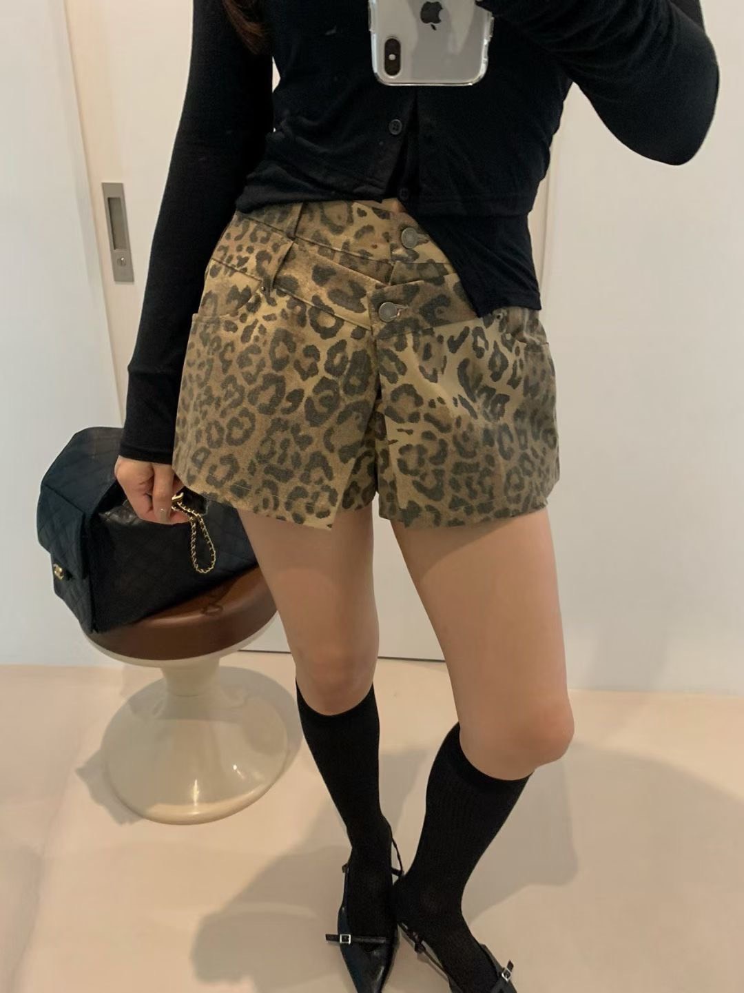 豹紋雙層褲裙