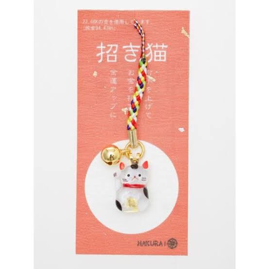 JP 招彩貓彩結迷你金箔玻璃吊飾 0128 OS250907