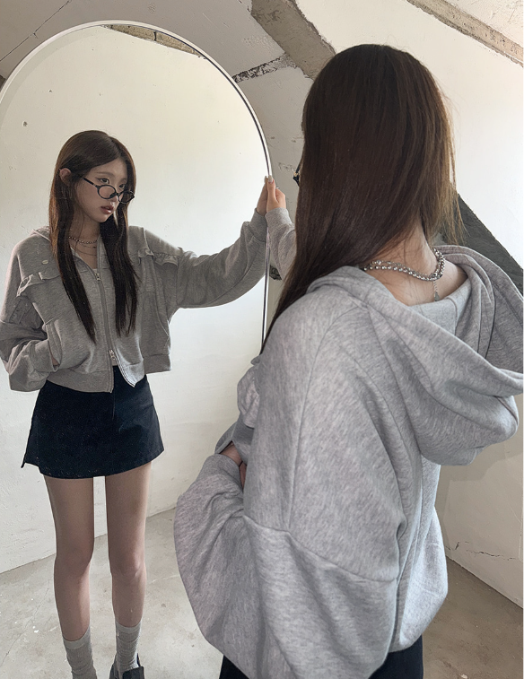 早秋預訂｜寬鬆荷葉邊TWOWAY ZIPUP HOODIE