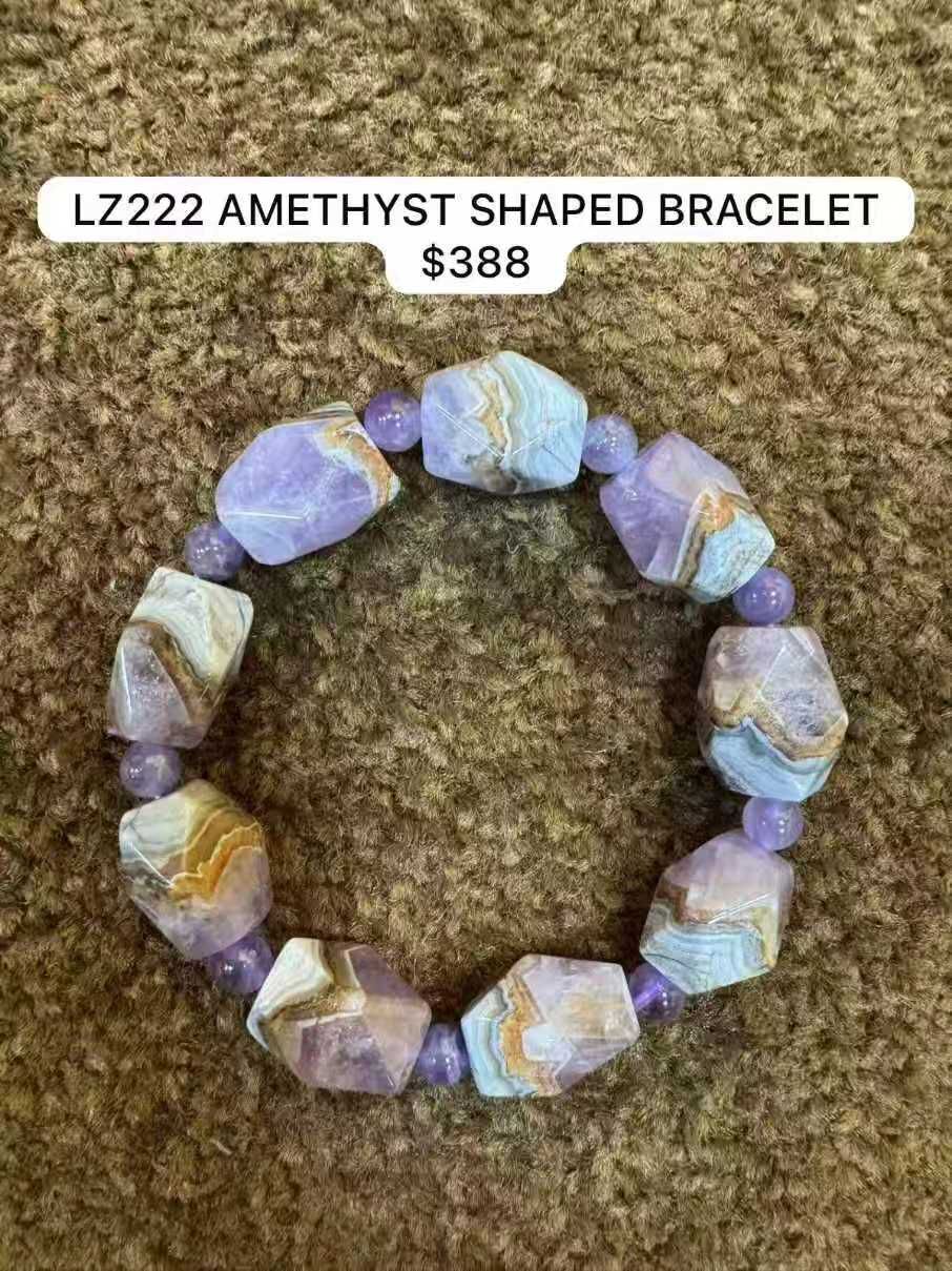 1 LZ222 AMETHYST SHAPED BRACELET