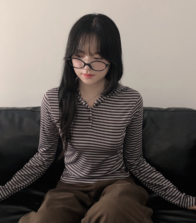 早秋預訂｜STRIPE單排扣長袖HOODIE TEE